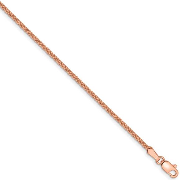 1.65mm 14k Rose Gold Solid Polished Spiga Chain Necklace 24 Inch